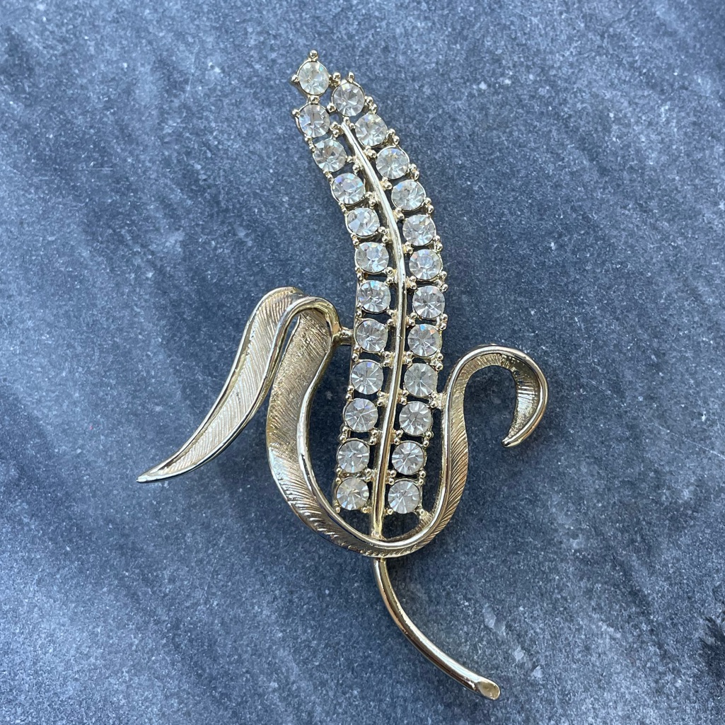 Vintage Sarah Coventry Crystal Corn Cob Brooch 15$